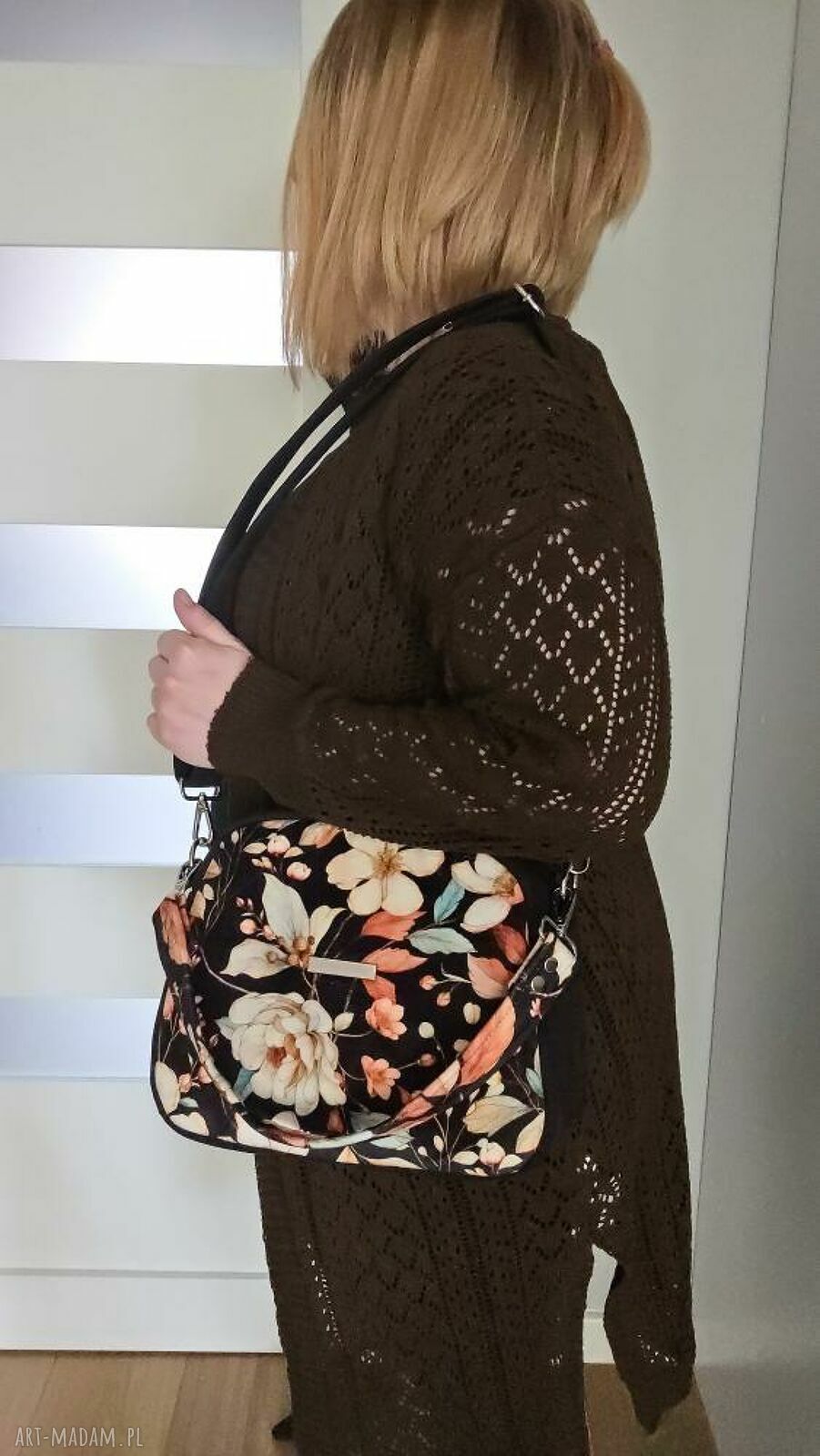 Torebka Box Ada w kwiaty - ręcznie robiona, do pracy i na co dzień