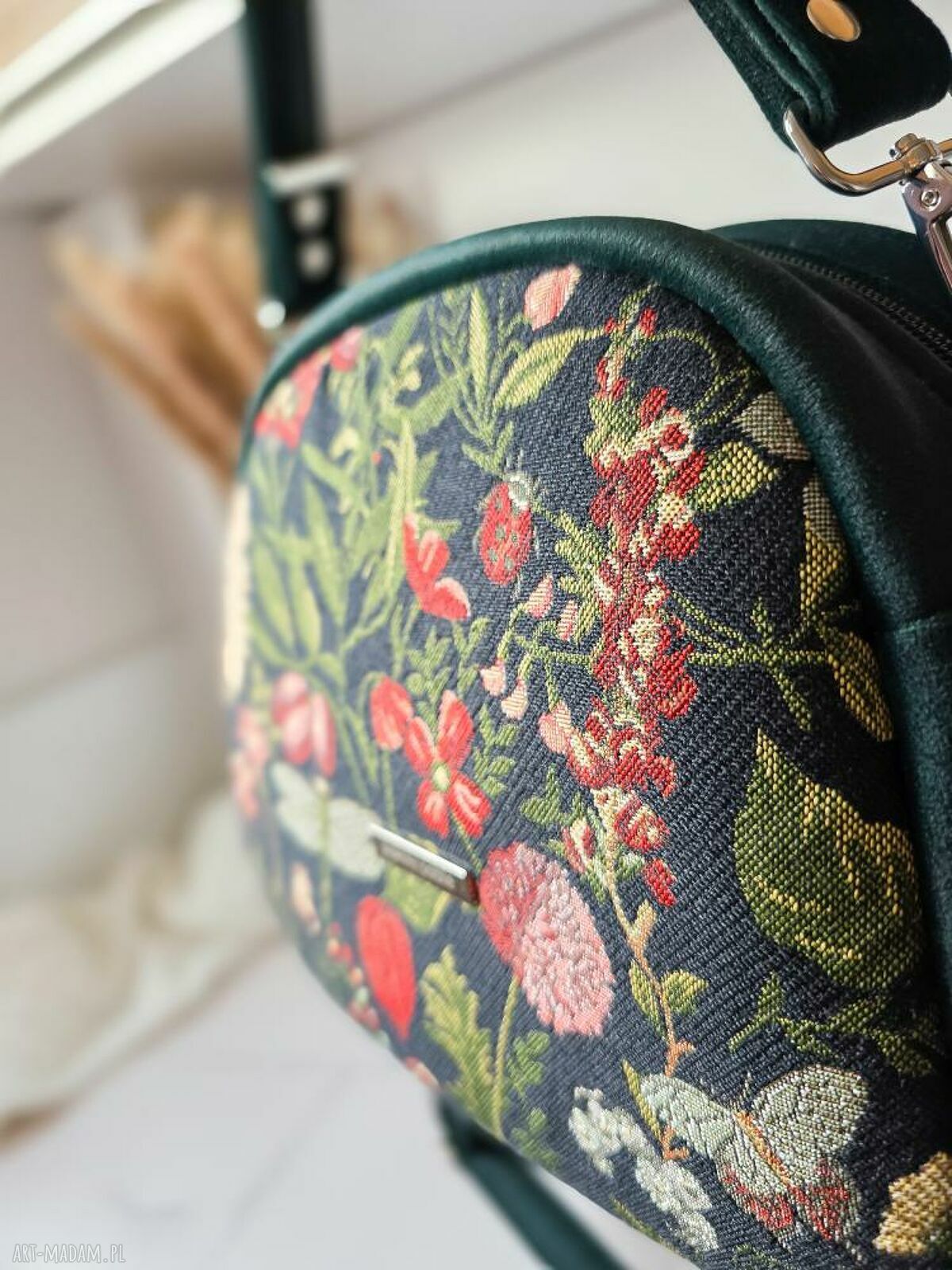 Torebka Box Ada w Kwiaty - handmade na ramię z praktycznymi kieszeniami