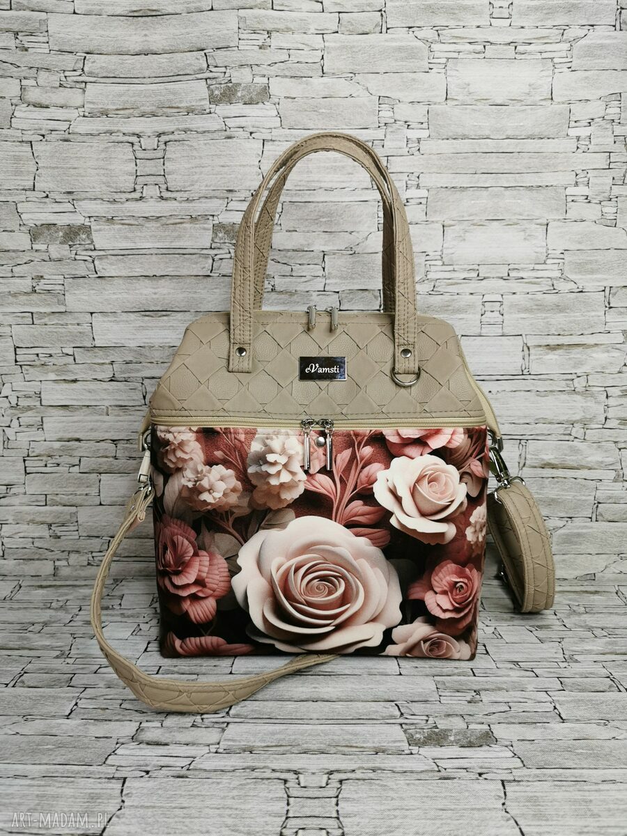 Torebka damska kuferek missy róże ramię ekoskóra sakwa ręki