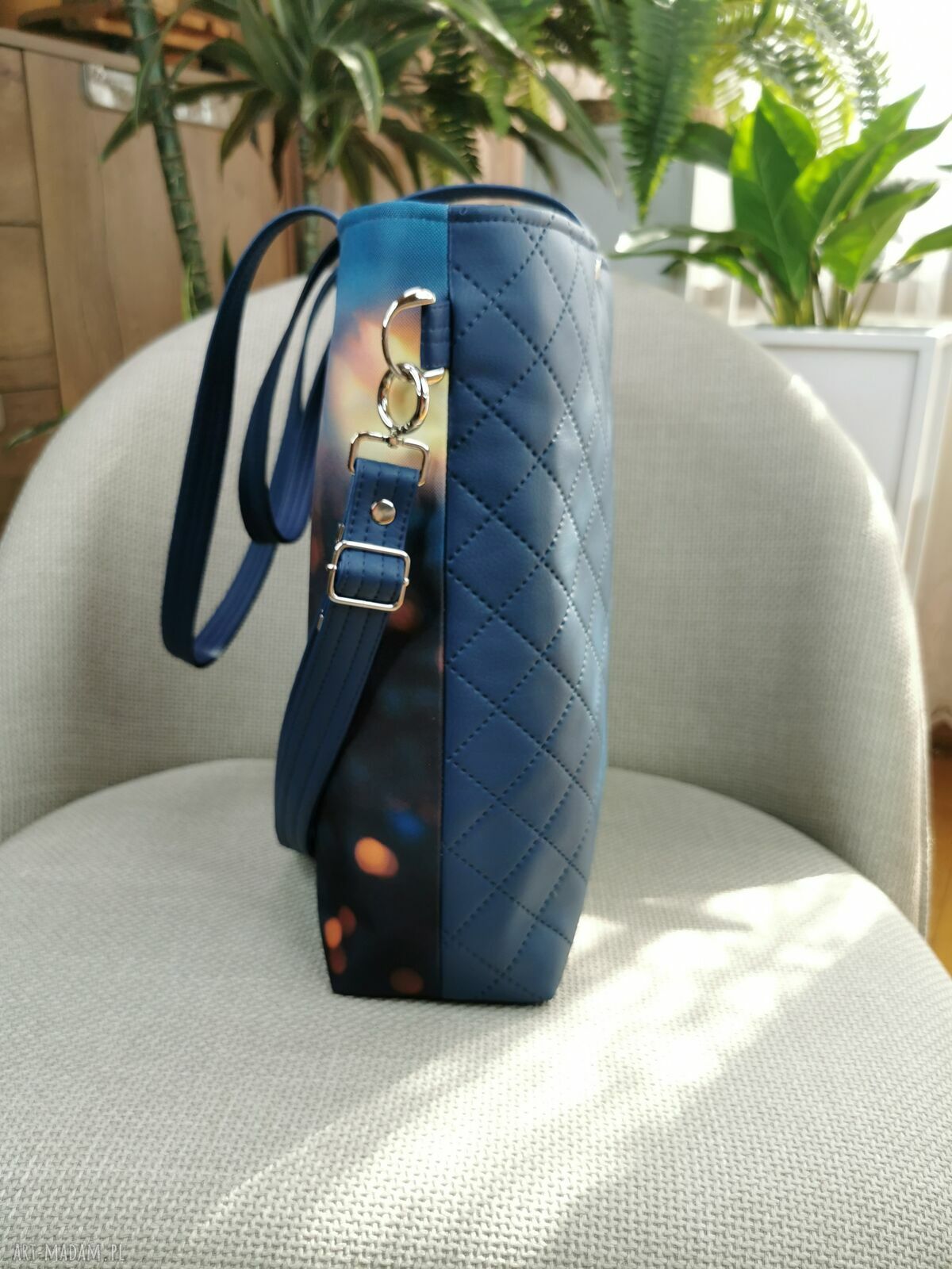 Torebka damska shopperka z kosmetyczką - motyl