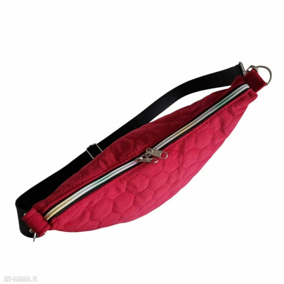 Torebka damska pikowana Hobo velvet bordo T01-H001 - na ramię i listonoszka