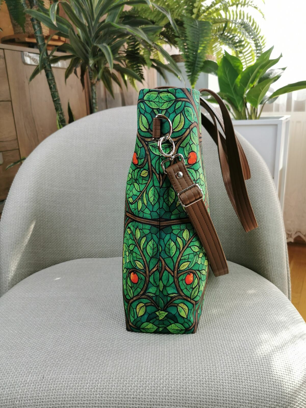 Torebka damska shopperka na ramię A4 z kosmetyczką - wodoodporna (handmade), w zestawie