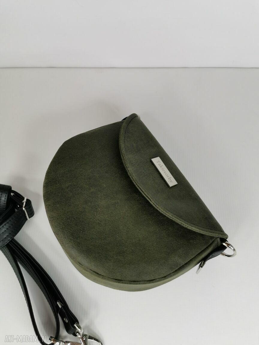 Torebka damska listonoszka z klapką zielona khaki na ramię