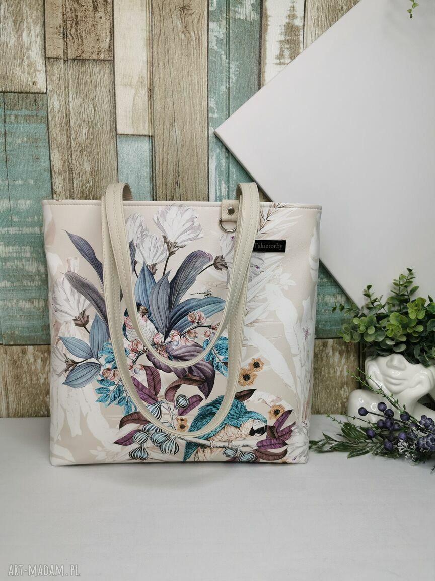 Torebka damska shopperka na ramię - handmade z ekoskóry Takietorby