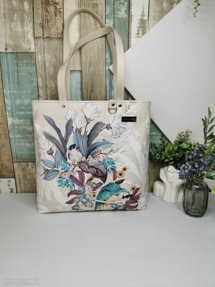 Torebka damska shopperka na ramię - handmade z ekoskóry Takietorby