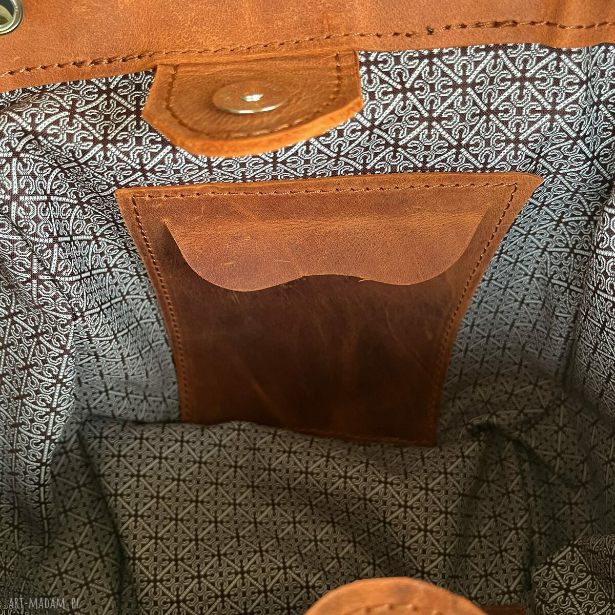 na ramię: Torebka damska skórzana w kolorze pomarańczy. handmade