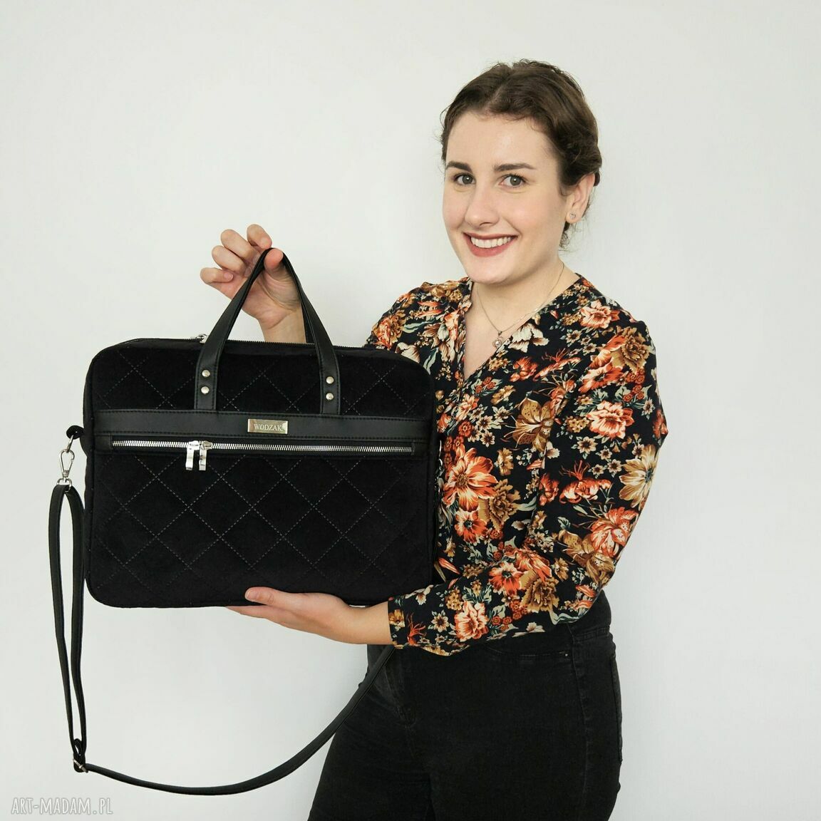 Torba biznesowa melania czarna elegancka torebka laptopa duża