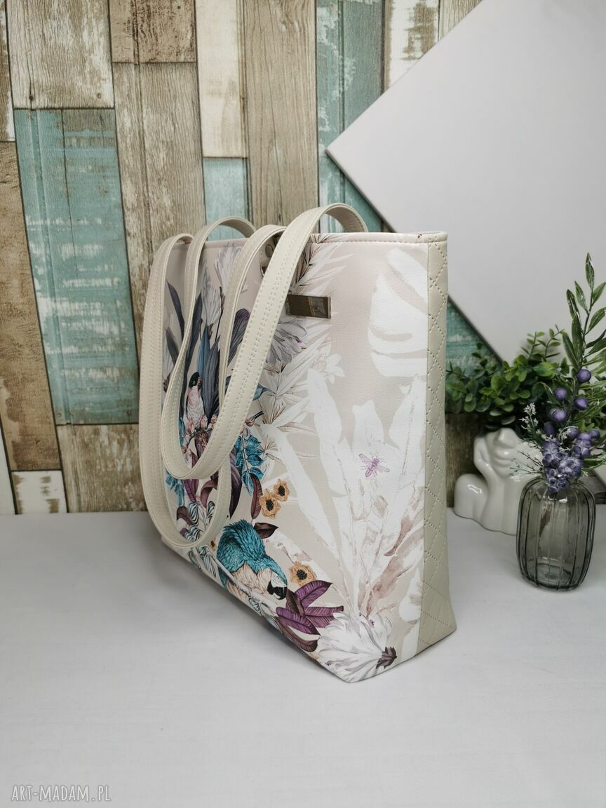 Torebka damska shopperka na ramię - handmade z ekoskóry Takietorby