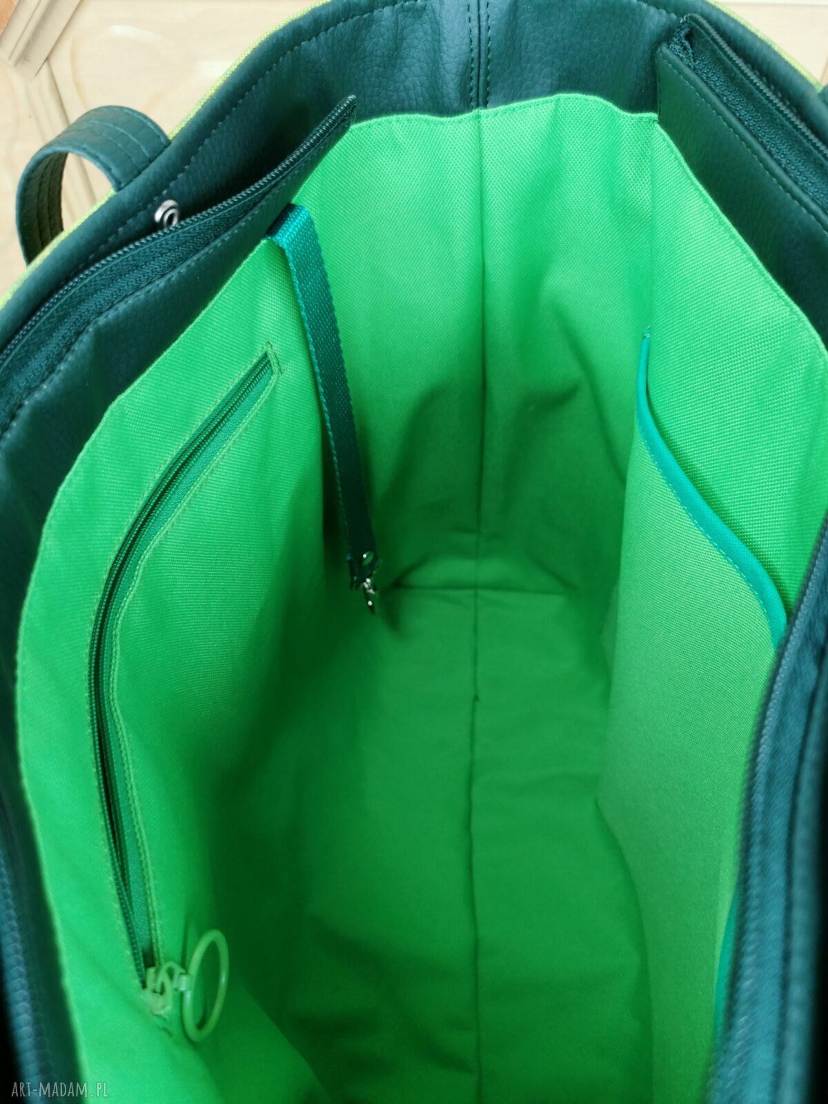 Torebka damska shopperka na ramię z kosmetyczką - ważki, wodoodporna i do A4