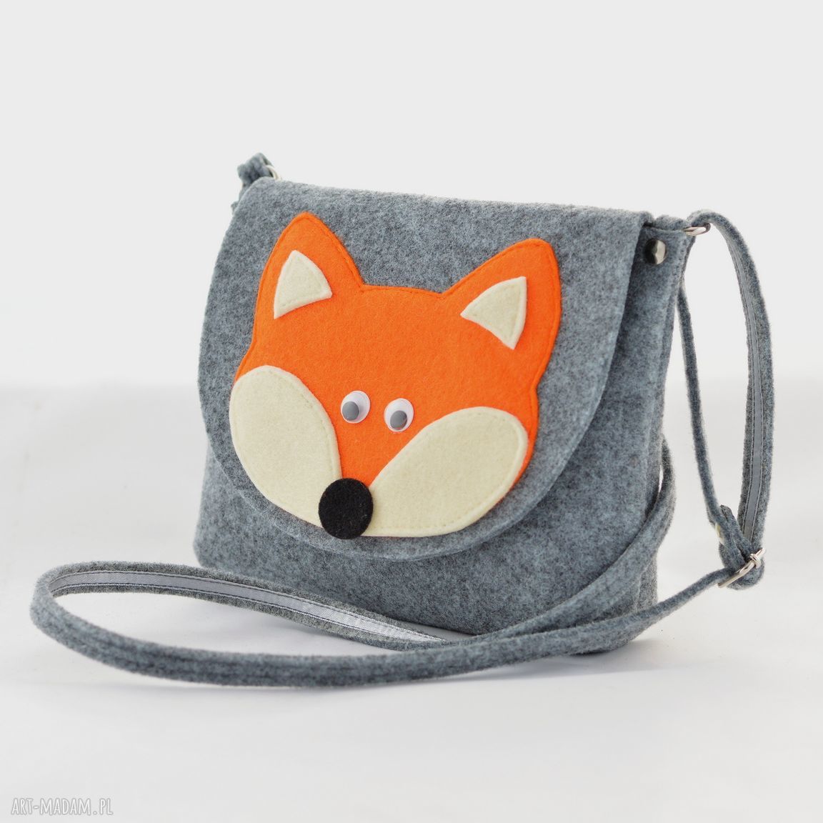 Torebka dla dziewczynki Rudy Lisek na Szarym Filcu HandMade