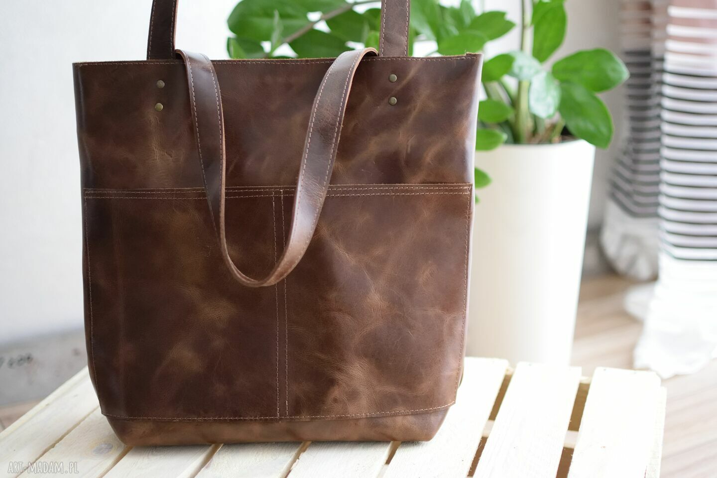 Torebka skóra naturalna vintage crazy horse minimalistyczna pracy