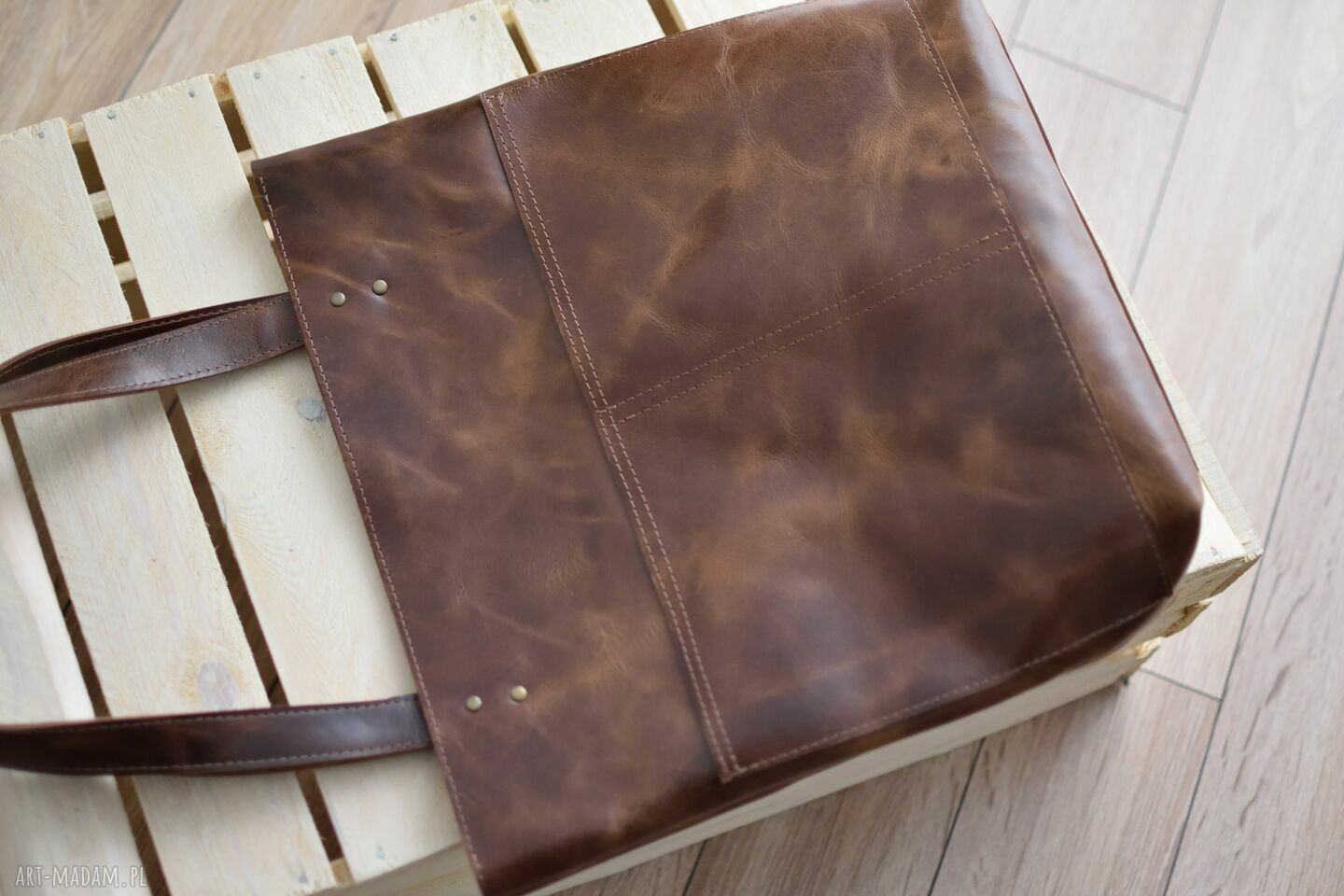 na ramię: Torebka skóra naturalna vintage HandMade