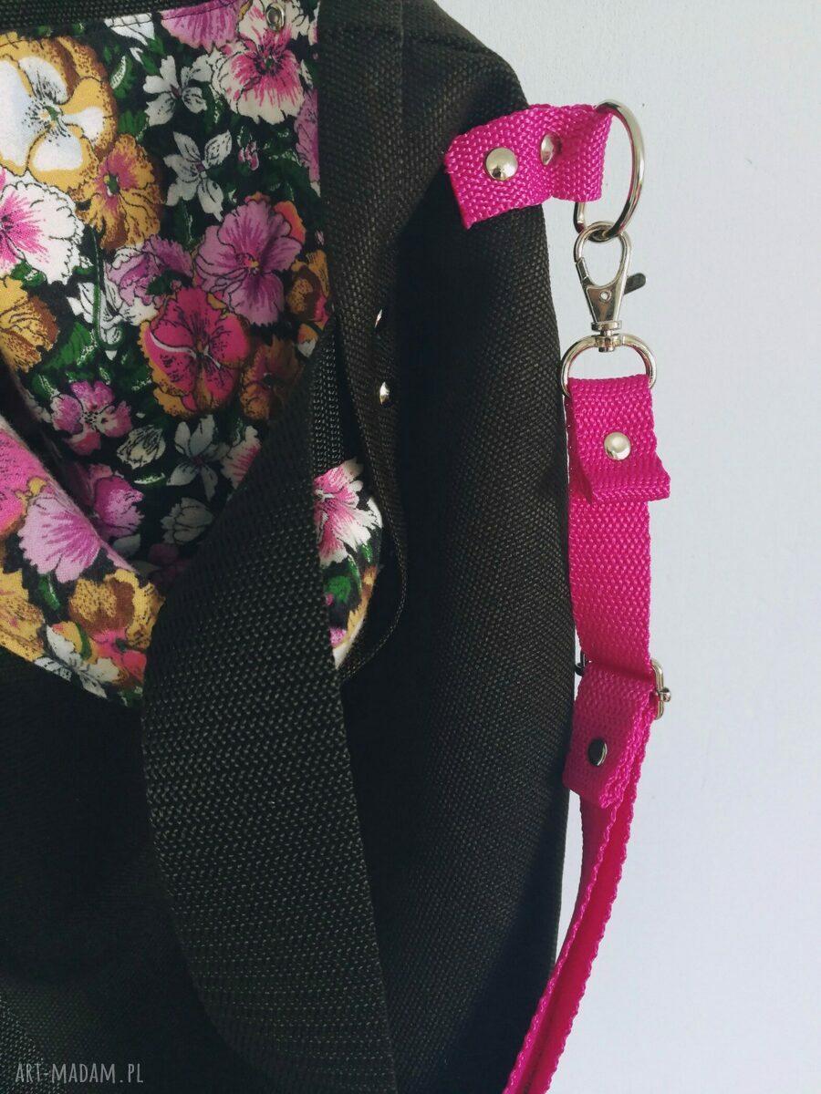 duża torba worek czarna Handmade