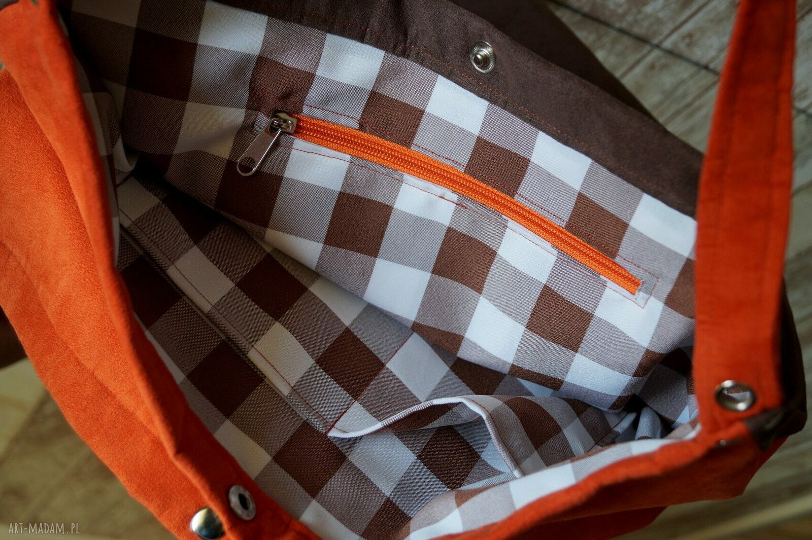 Torebka hobo shopper z alcantary - miejska krata