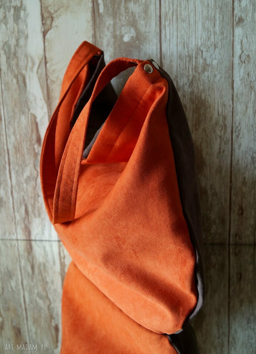 Torebka hobo shopper z alcantary - miejska krata
