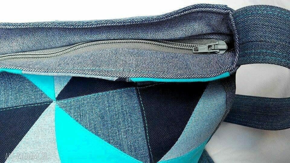 Torebka Jeans. Turkusowy Patchwork