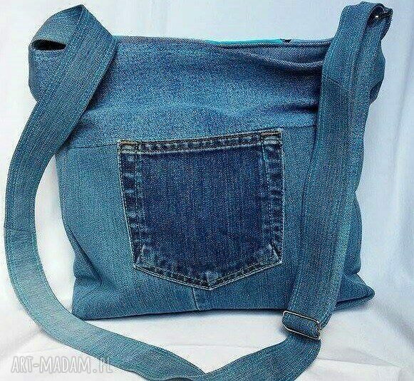 Torebka Jeans. Turkusowy Patchwork