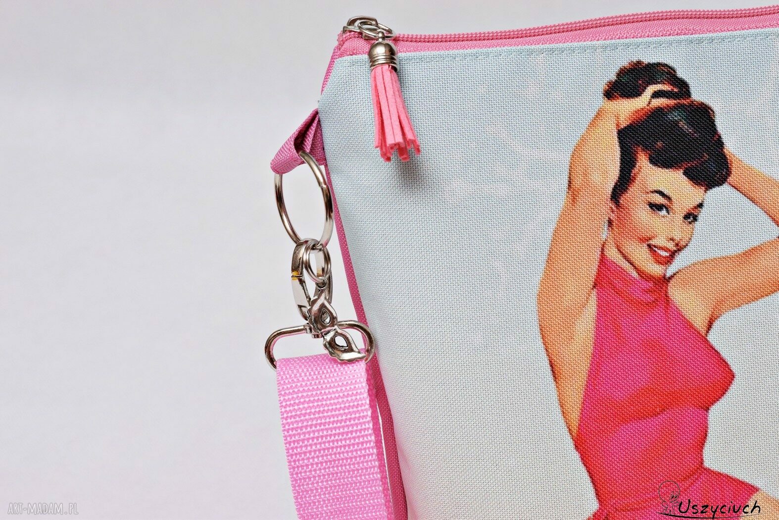 Wodoodporna listonoszka retro pin-up na ramię - mała, ręcznie szyta