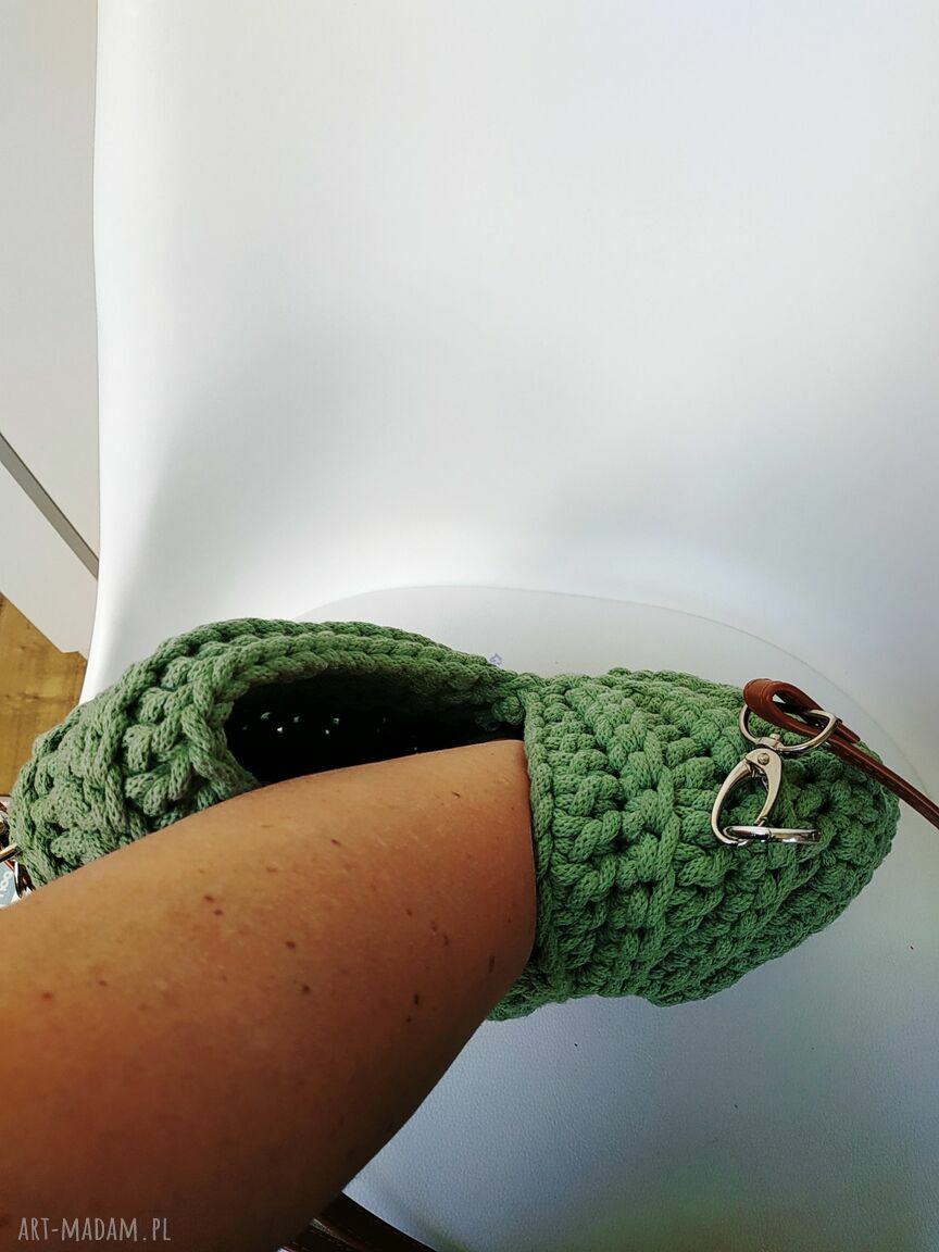 Torebka „Muszla” ze sznurka bawełnianego - Seashell Bag na ramię