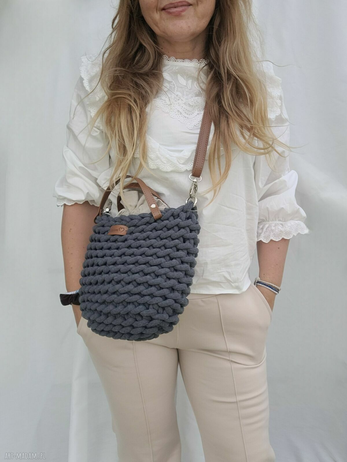 Torebka na lato z sznurka bawełnianego Boho Wave Bag