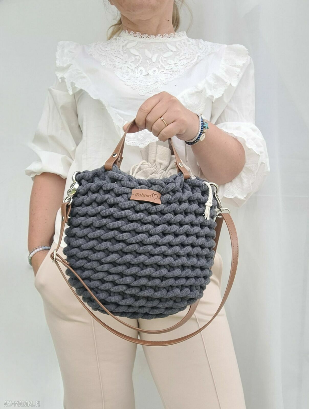 Torebka na lato z sznurka bawełnianego Boho Wave Bag