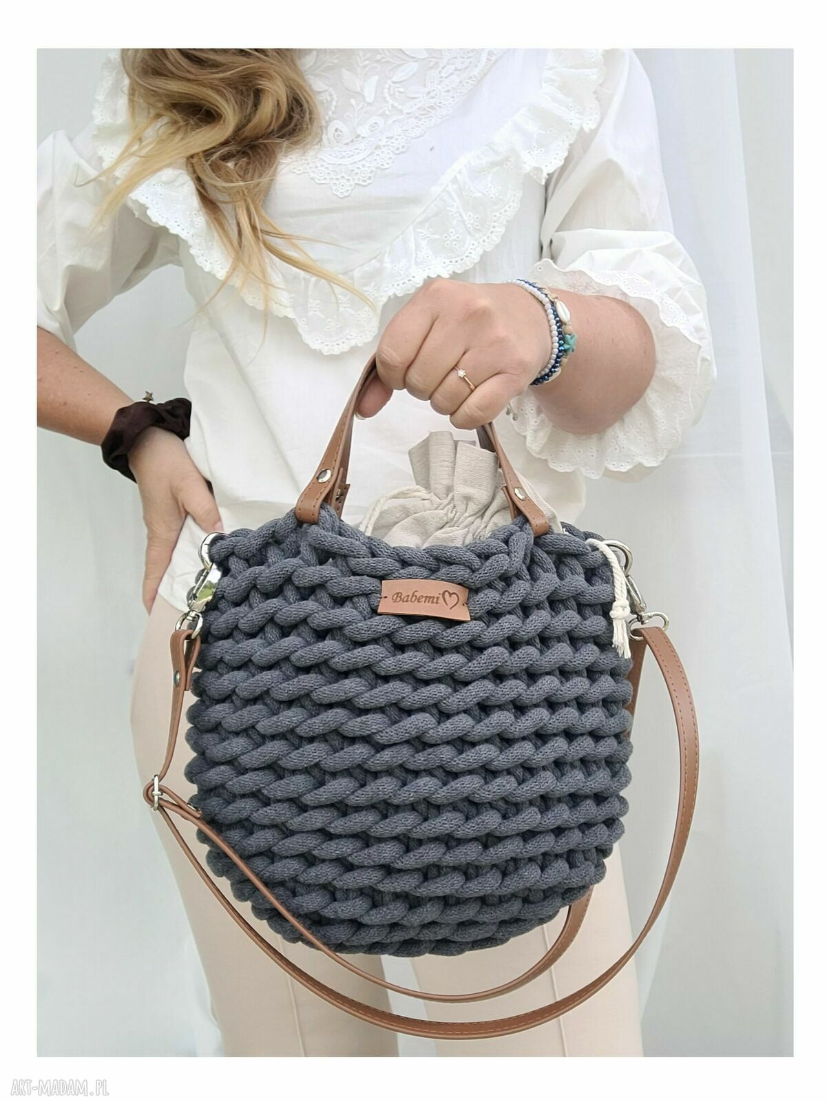 Torebka na lato z sznurka bawełnianego Boho Wave Bag