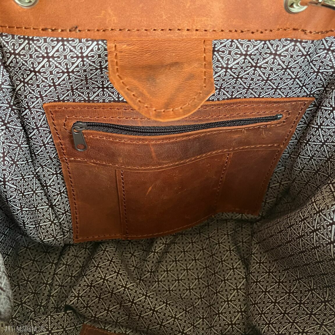 na ramię: Torebka damska skórzana w kolorze pomarańczy. handmade