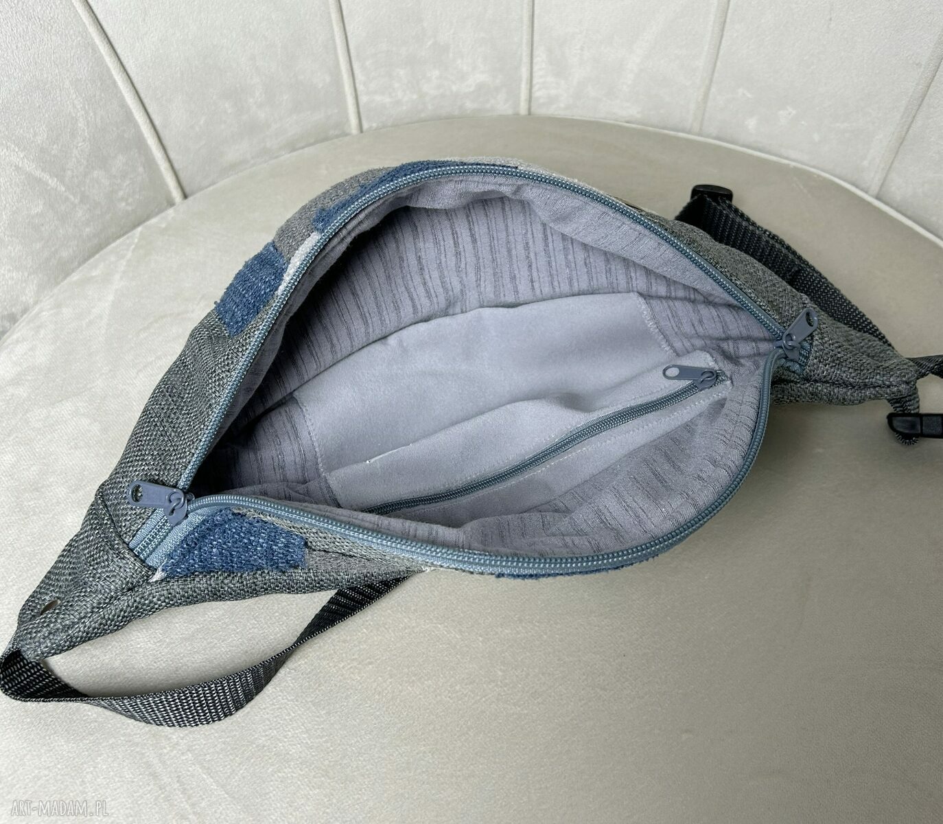 Torebka nerka saszetka patchwork ZERO WASTE 42 (upcycling)