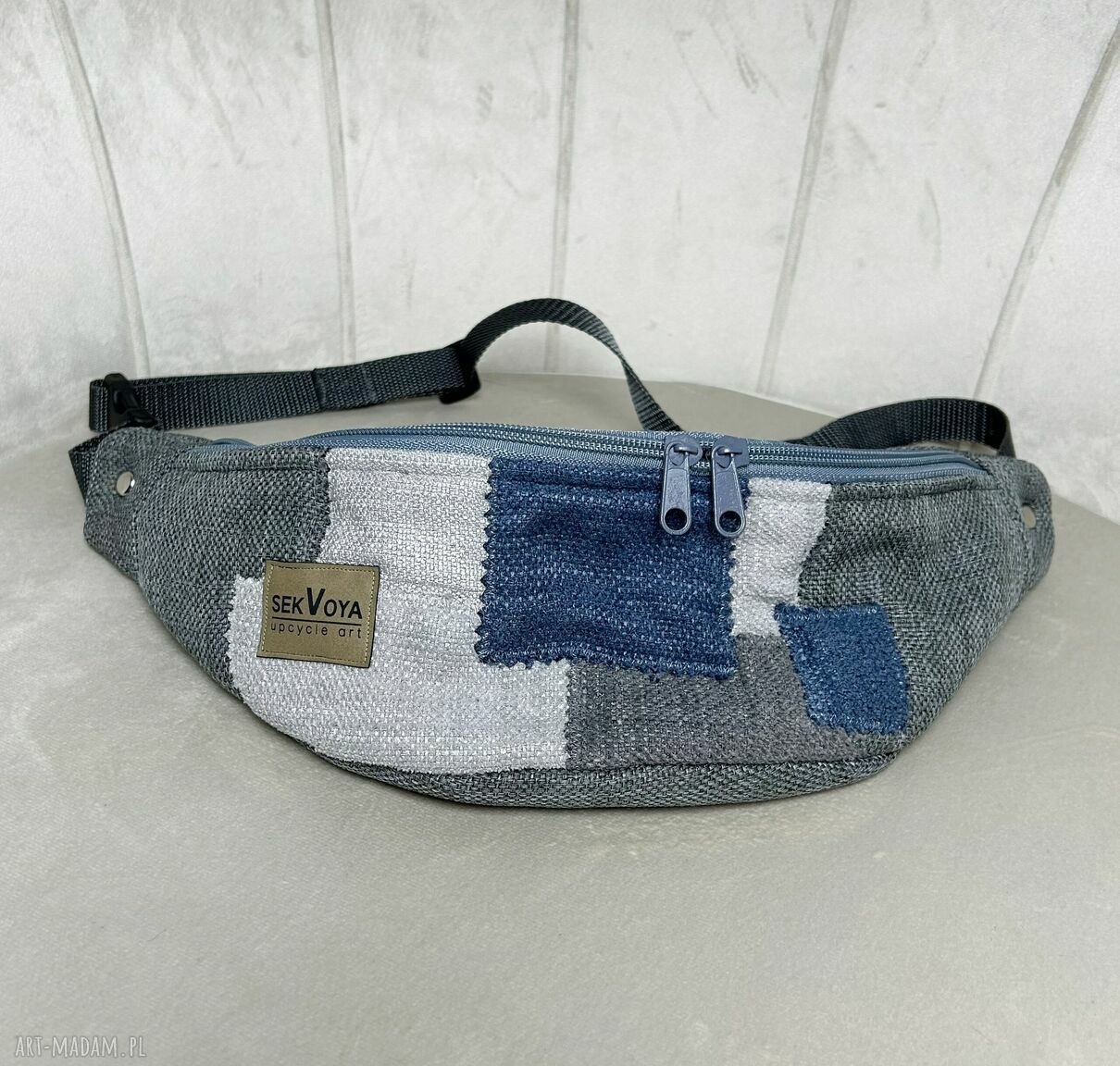 Torebka nerka saszetka patchwork ZERO WASTE 42 (upcycling)