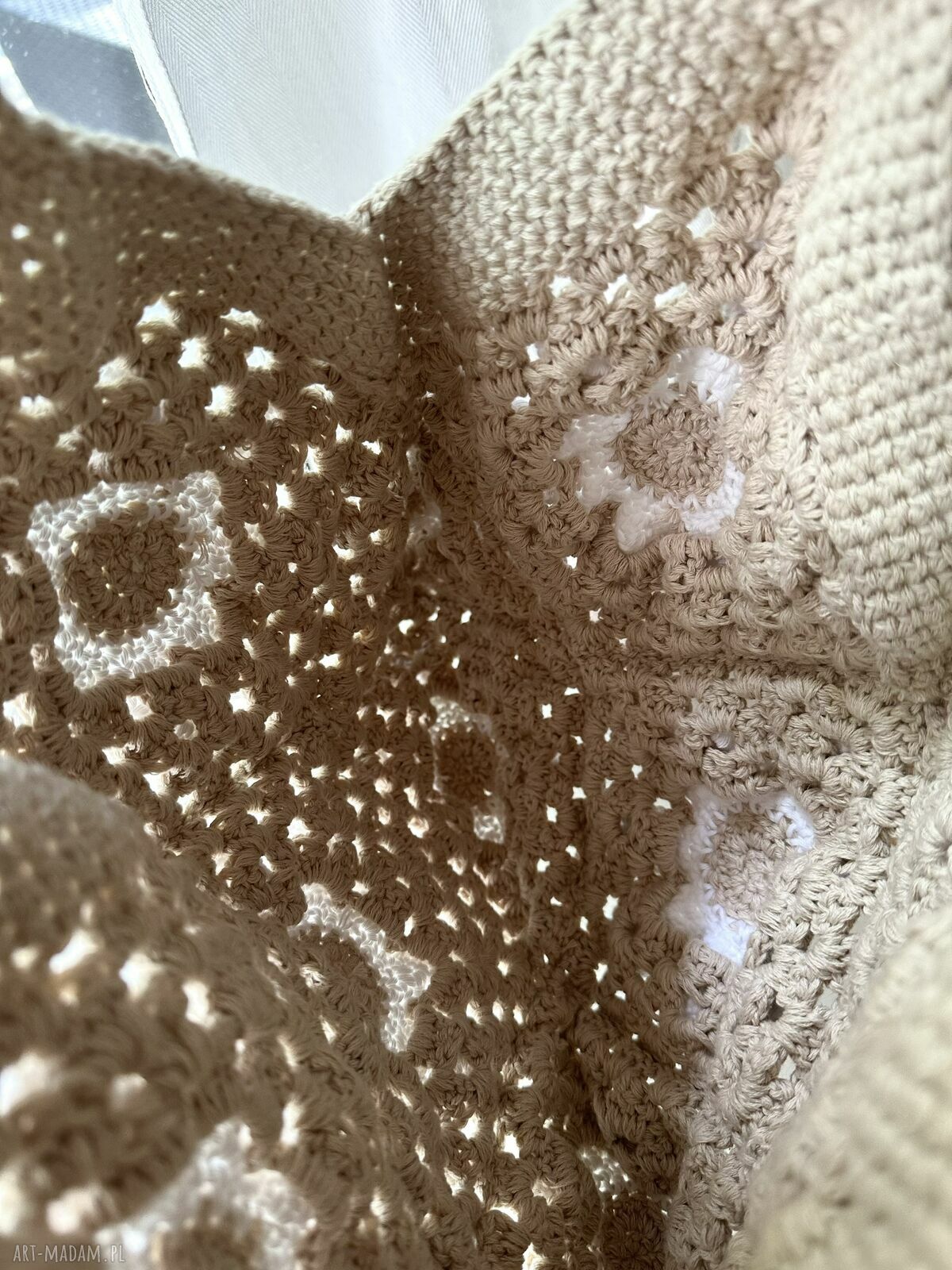 Letnia torebka na ramię handmade w kwiaty z lnu, bawełny i wiskozy