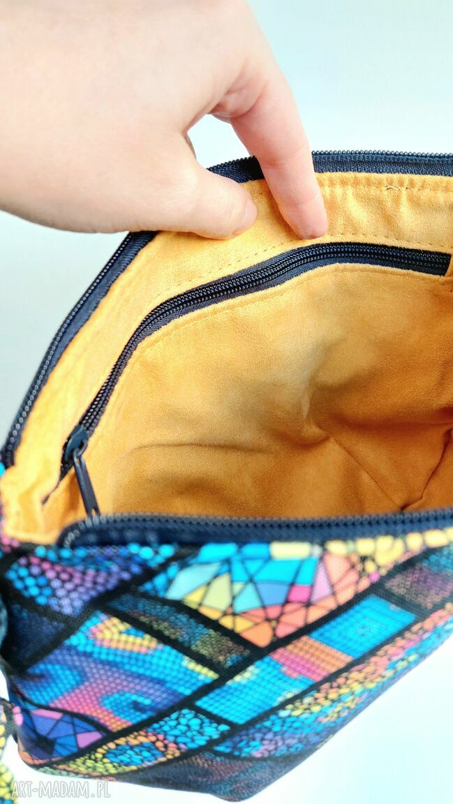 Torebka Półksiężyc witraż - pojemna, wodoodporna handmade