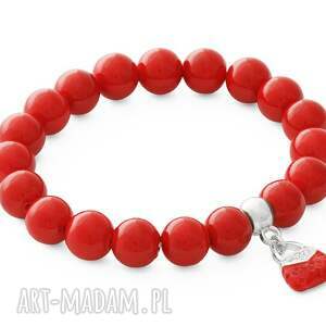 red jade with bag pendant lavoga - srebrne bransoletki