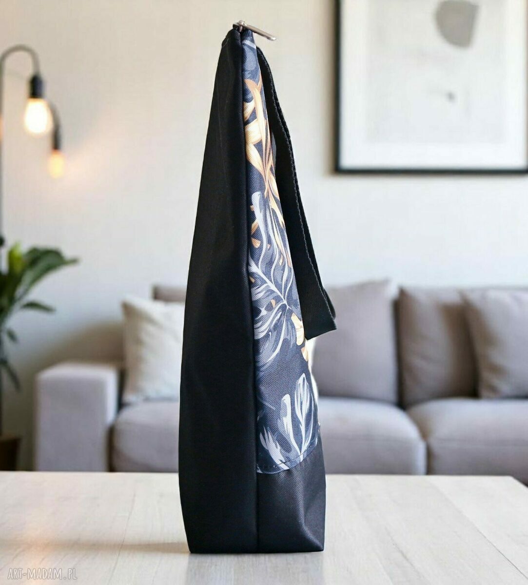 Torebka shopper na zakupy pojemna MONSTERA - na ramię