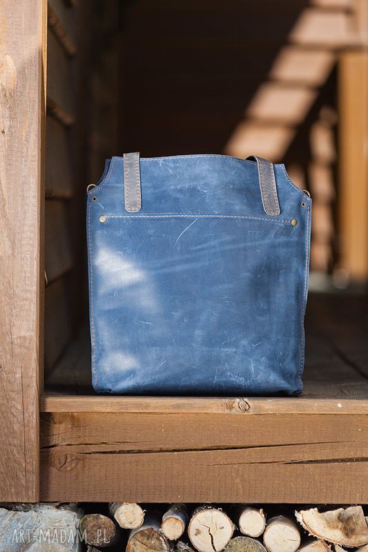 Pojemna torebka skórzana na ramię NavahoClothing - ręcznie robiona z naturalnej skóry