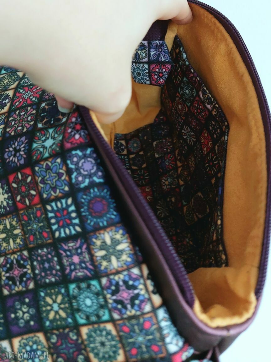 Torebka z klapką mini na co dzień - śliwkowa Hexalove