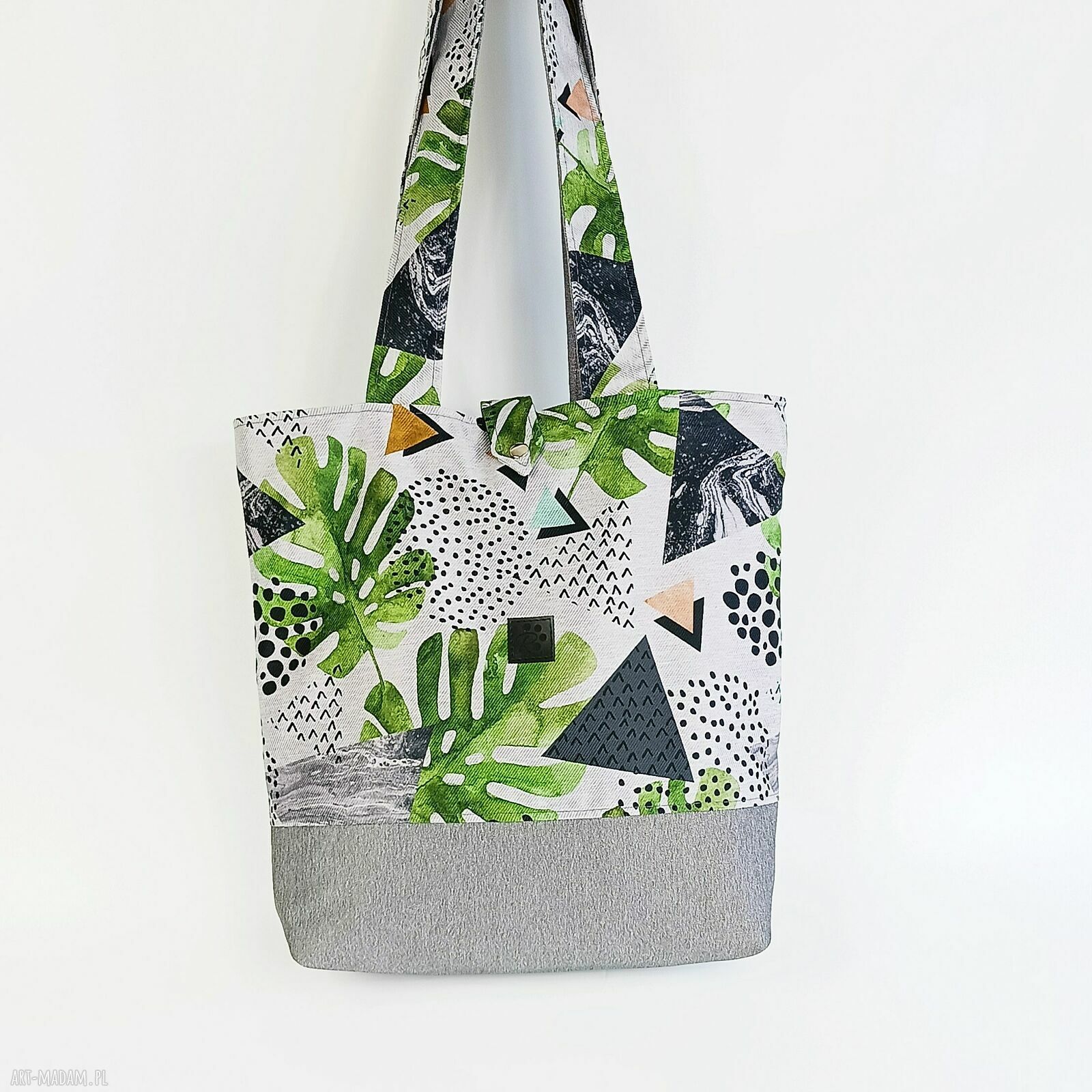 Torebka zakupowa LIŚCIE - shoperka wodoodporna handmade