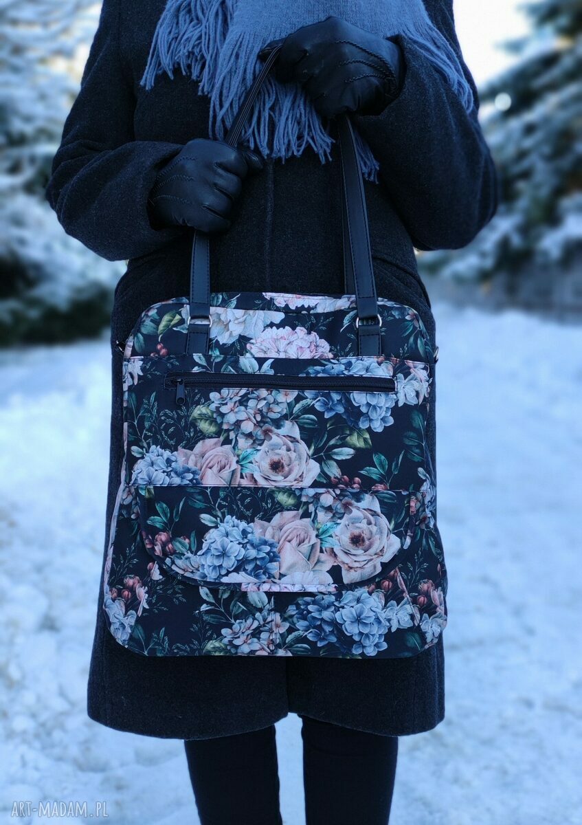 Torebka listonoszka na ramię - kwiaty vintage