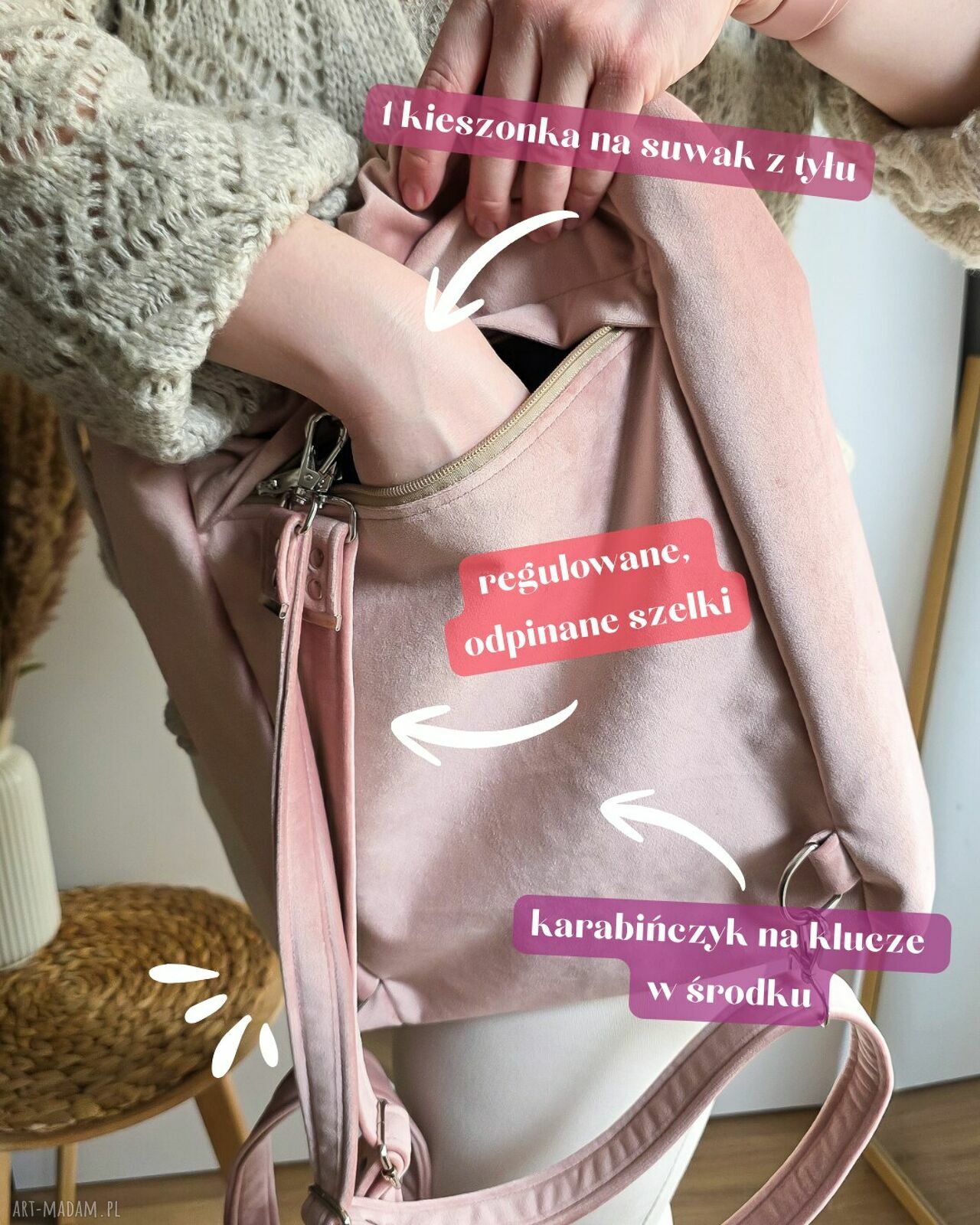Torebko-plecak 2w1 - torebka na ramię i plecak damski w jednym