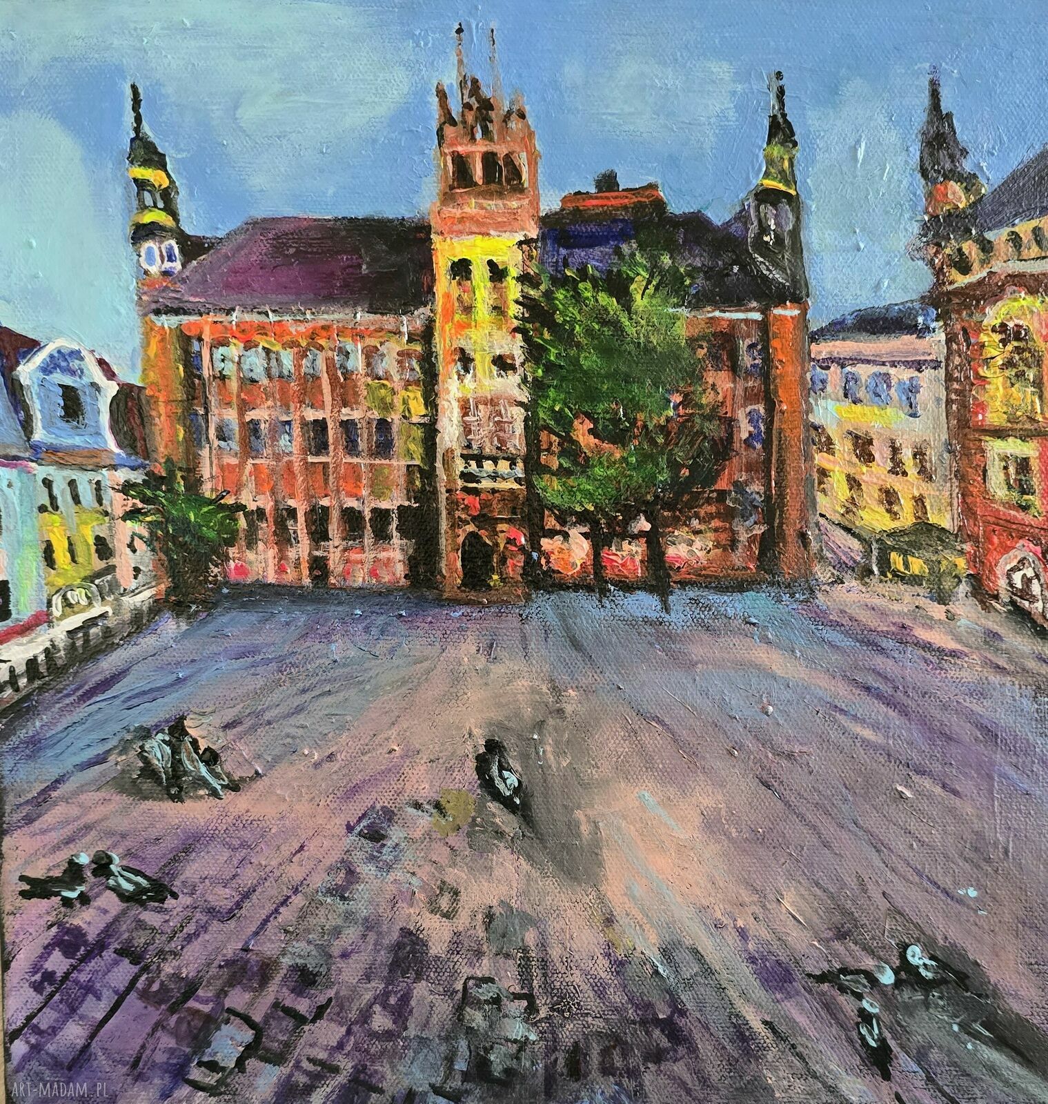 Toruń Rynek - ręcznie malowany obraz na płótnie