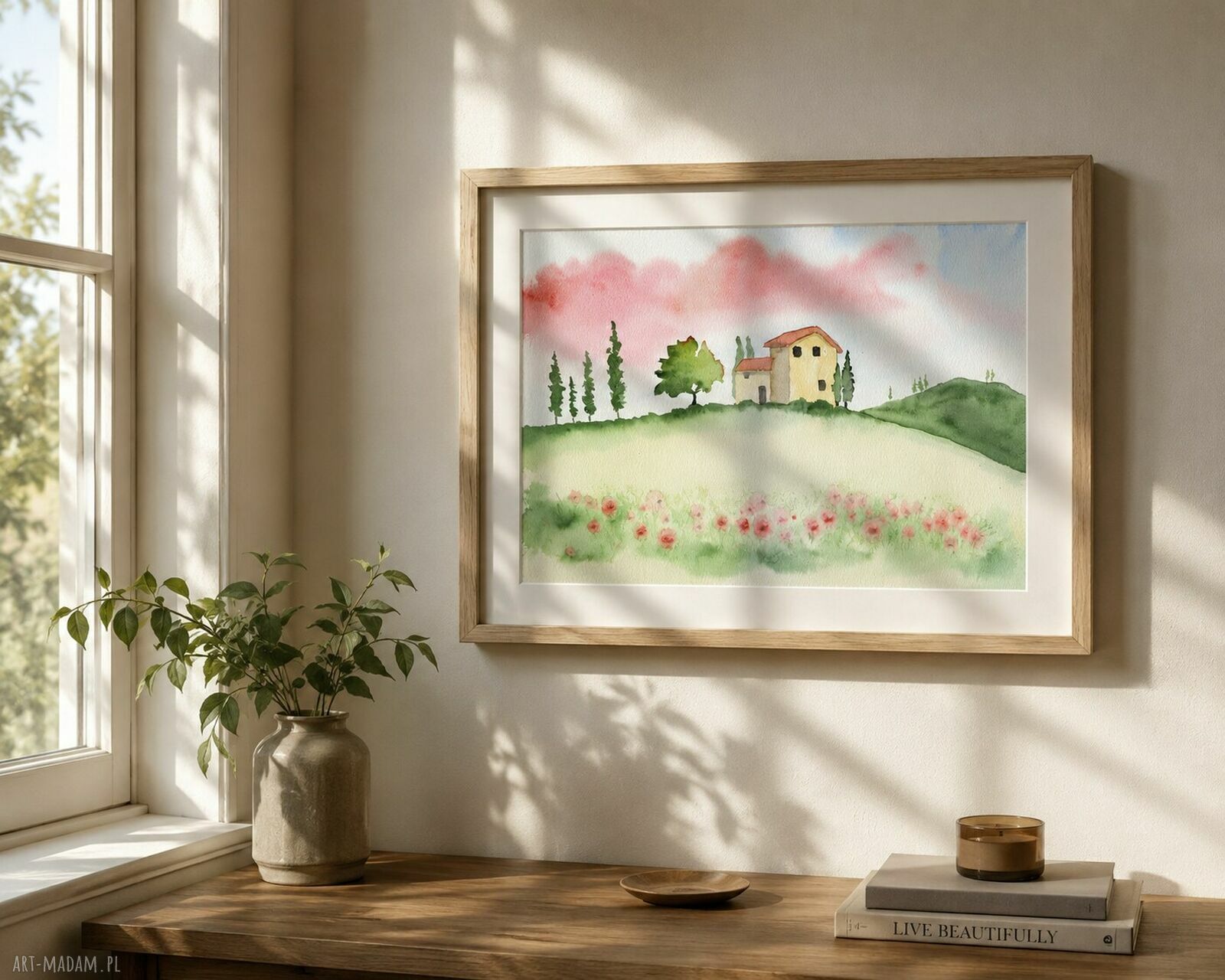 Toskania. Plakat A2 - akwarela na matowym papierze 230 g