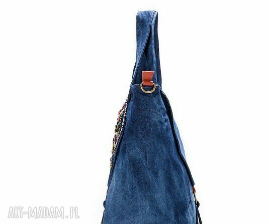Jeansowa torba na ramię boho Ruda Klara