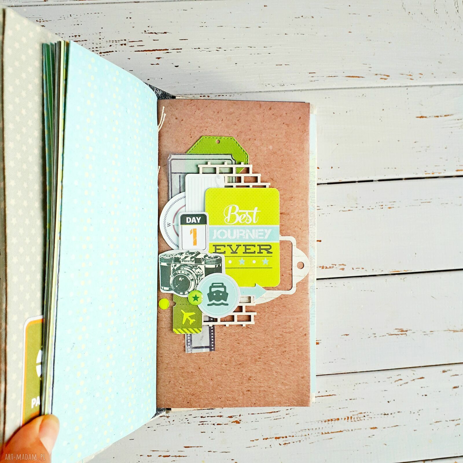 Travelbook notes podróżnika - ręcznie robiony pamiętnik z kieszonkami