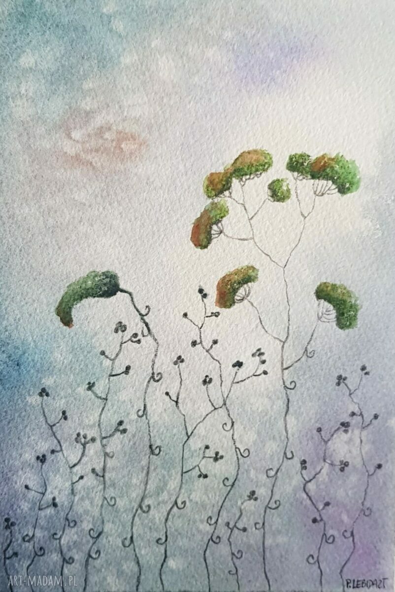 Akwarela TRAWKI 4 w formacie A5 - Paulina Lebida