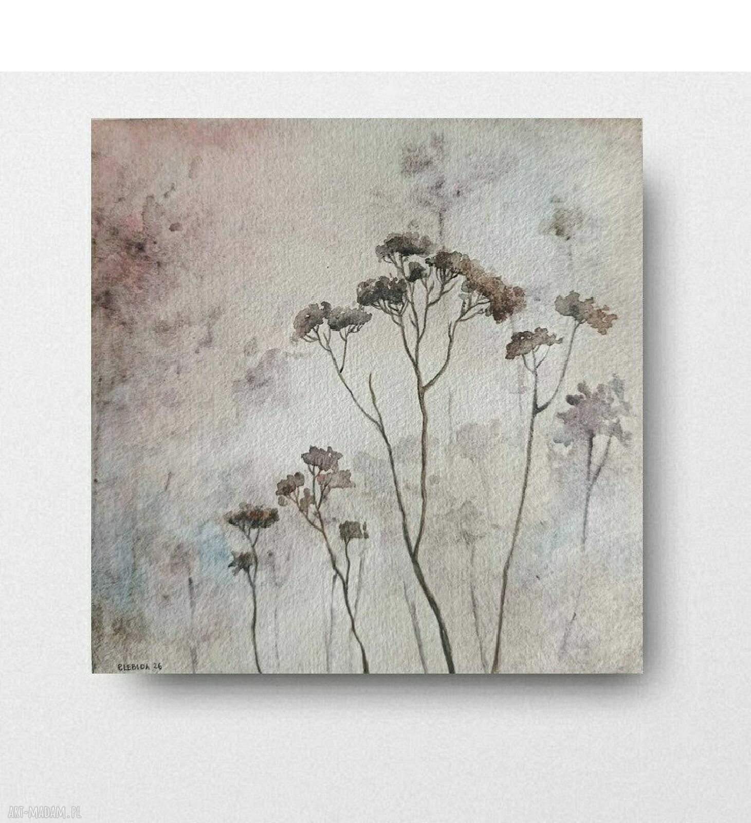 TRAWKI - oryginalna akwarela 20 x 20 cm