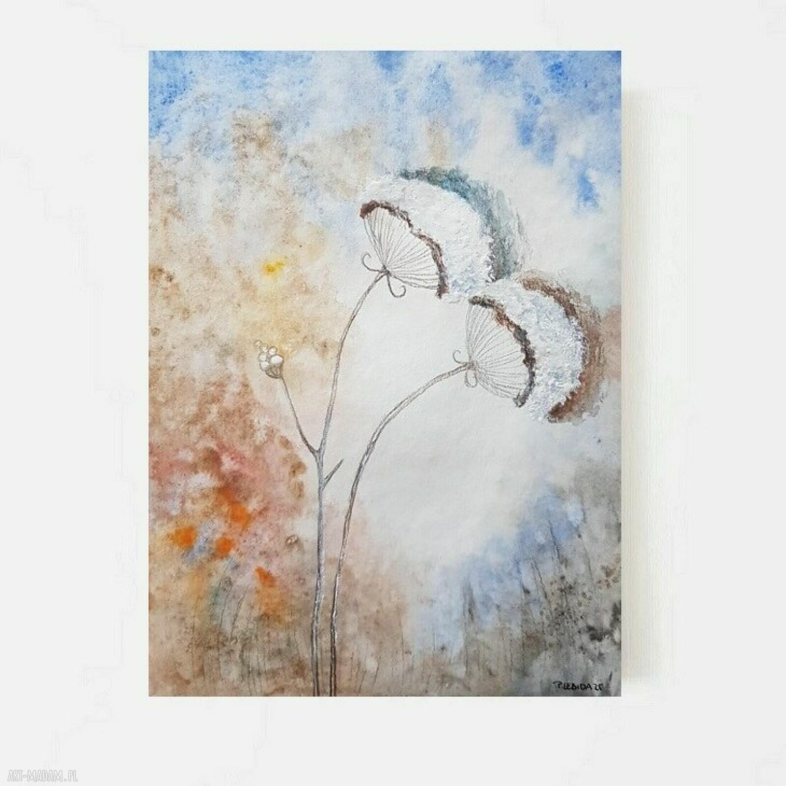 Trawki - akwarelowy obraz 24x18 cm