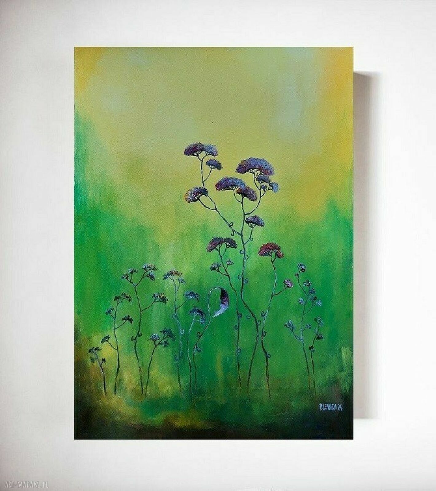 Trawki - ręcznie malowany obraz akrylowy 70x50 cm