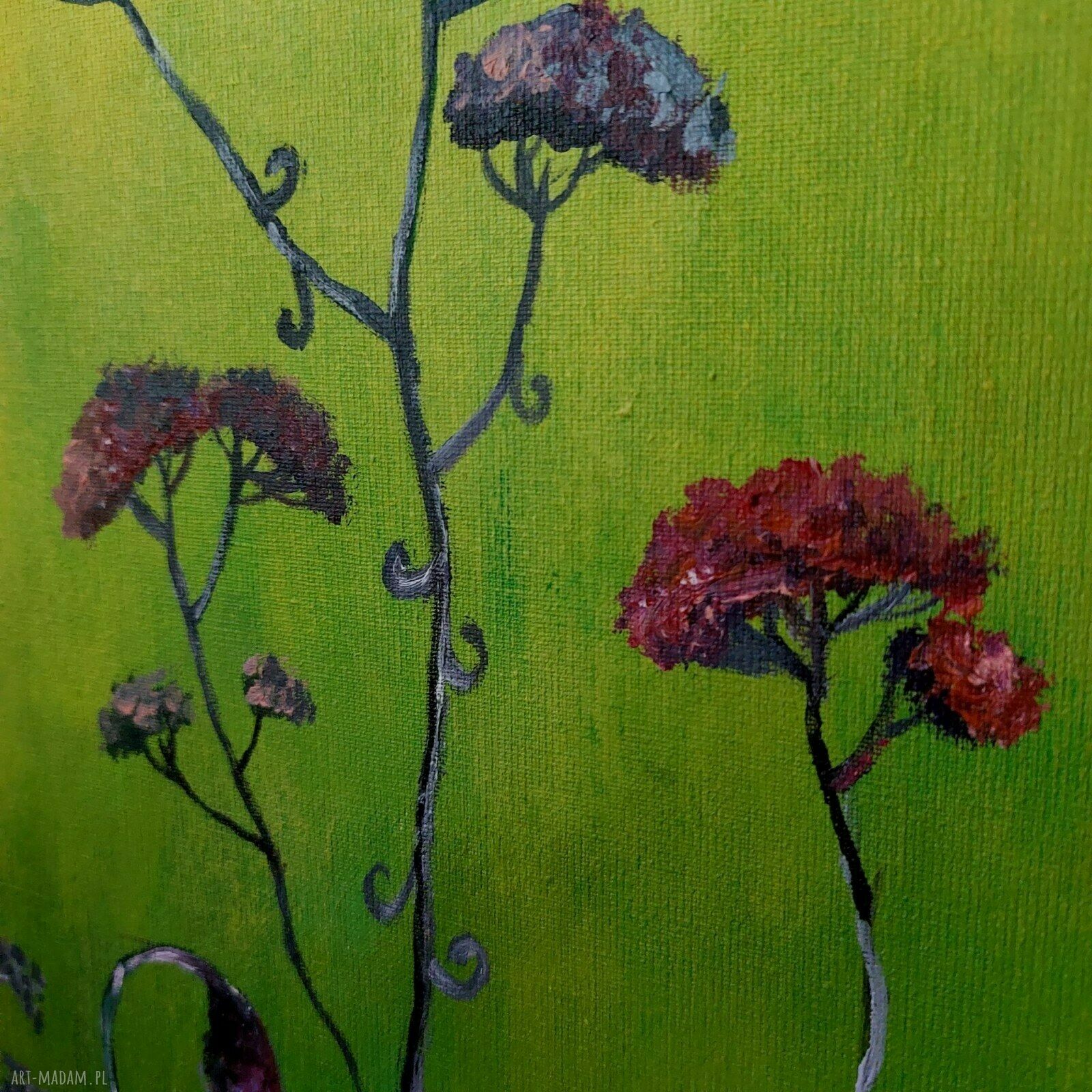 Trawki - ręcznie malowany obraz akrylowy 70x50 cm