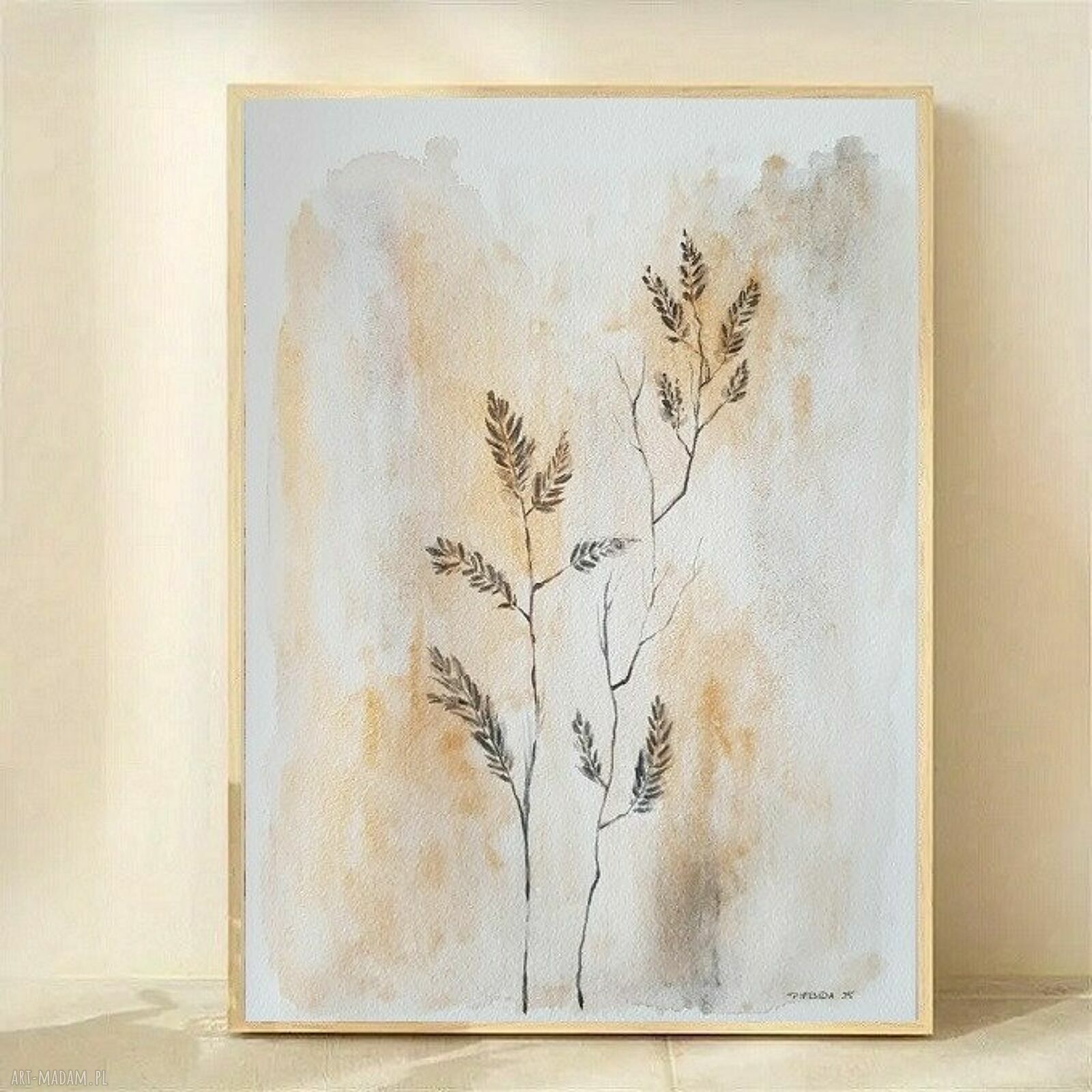 Trawy - oryginalna akwarela w formacie A4