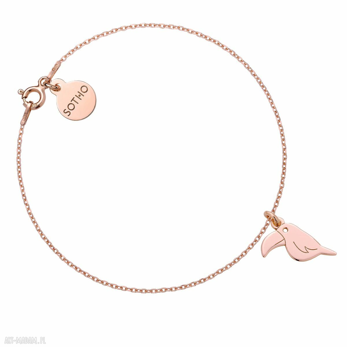 Bransoletka różowego złota tukanem tukan różowe modowa