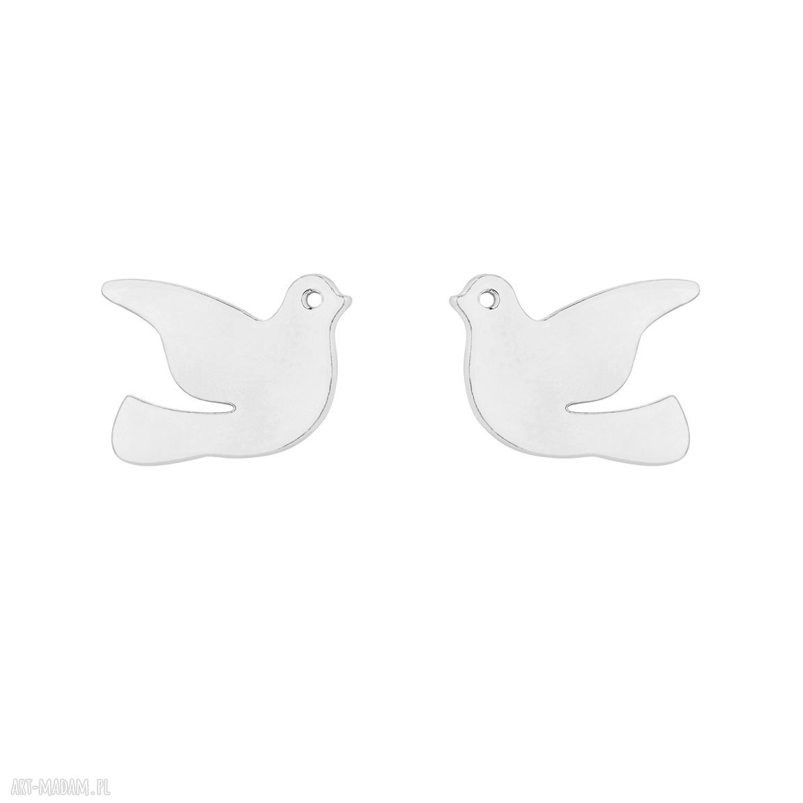Srebrne kolczyki gołębie sztyfty srebro modowe trendy kształcie